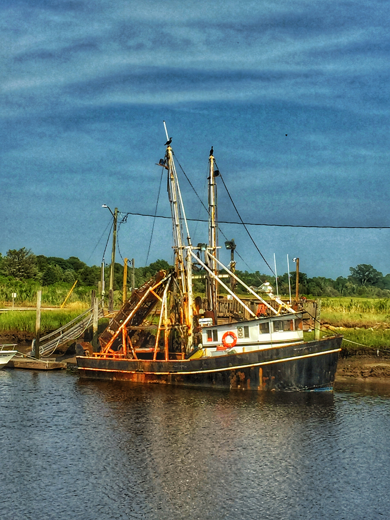 Old Fishing Boat At Rock Harbor On Cape Cod