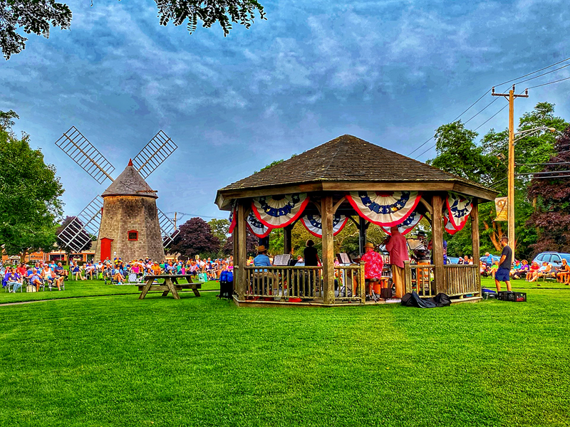 Eastham’s Summer Concert Series On Windmill Green On Cape Cod. Cape