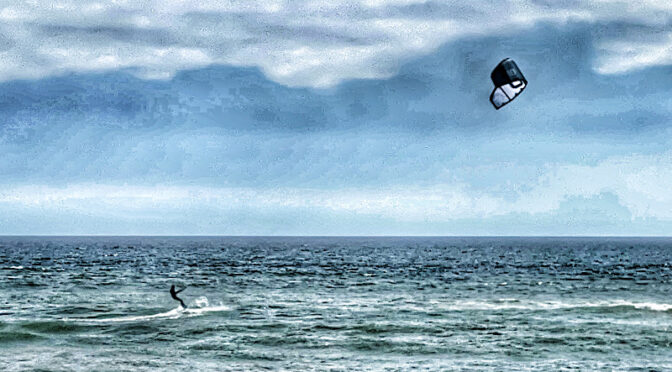 Kite Surfers At Coast Guard Beach On Cape Cod.